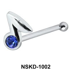 Note Design Silver Bone Nose Stud NSKD-1002